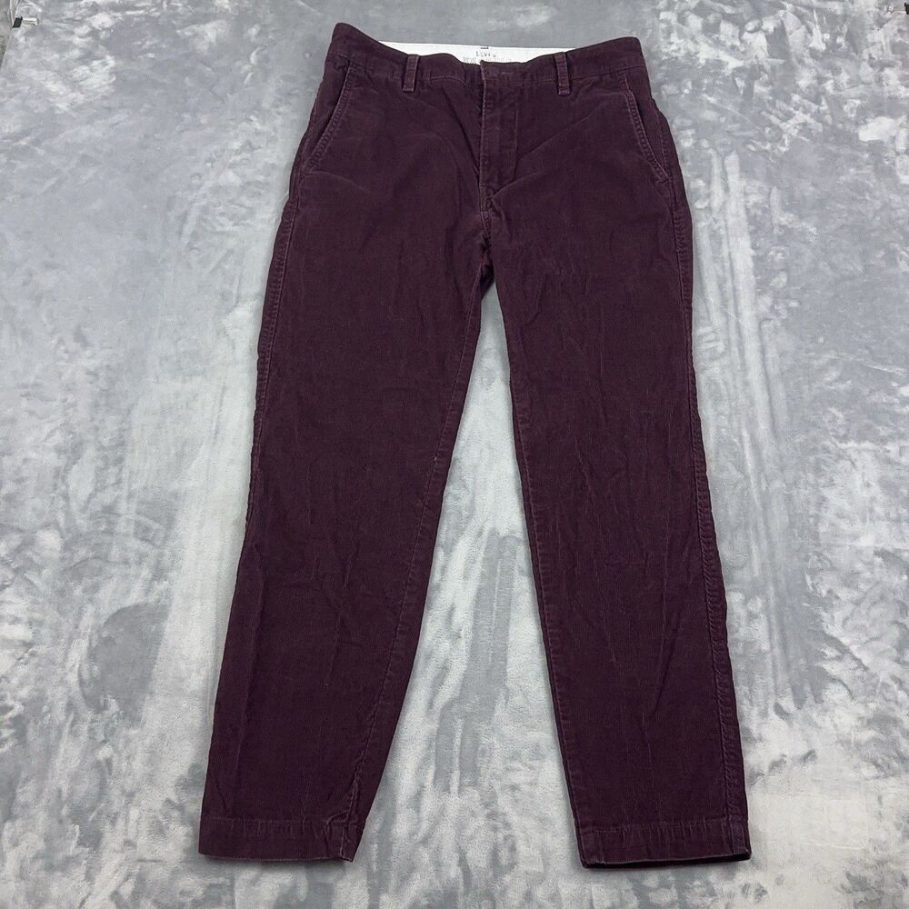 Levi's XX Chino Standard Taper Fit Corduroy Pants Men's 33X30 Burgundy Stretch